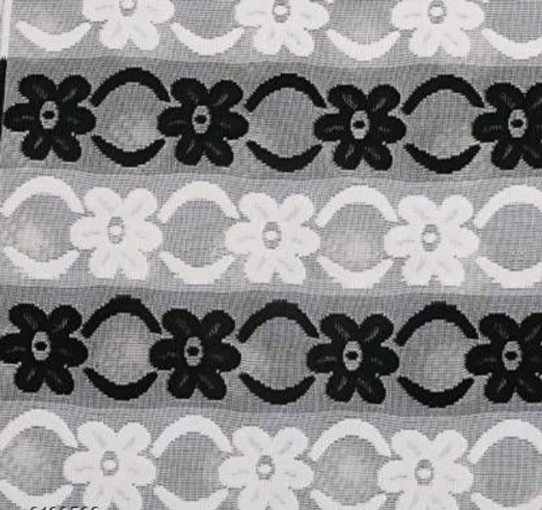 Dakshya Industries  Black &White Color Cotton Sofa cover - White & Black, Cotton, Printed, Multipack 1